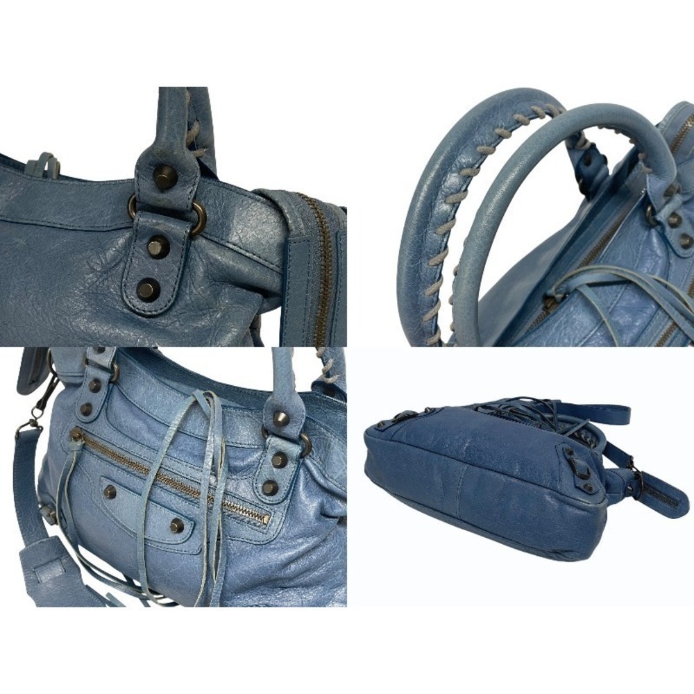 Balenciaga handbag leather The Town blue - Picture 5 of 9